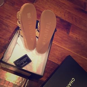 Chanel cork cord leather summer sandals